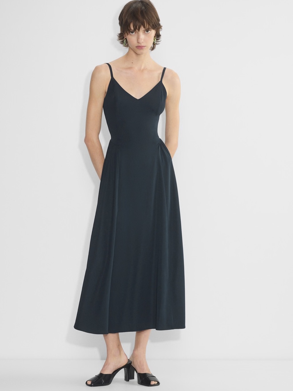Babaton Matte satin V-neck Technique Maxi Dress, 8
